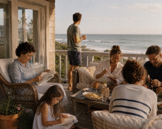 The family at the beach house, the summer before Margaret's mother died